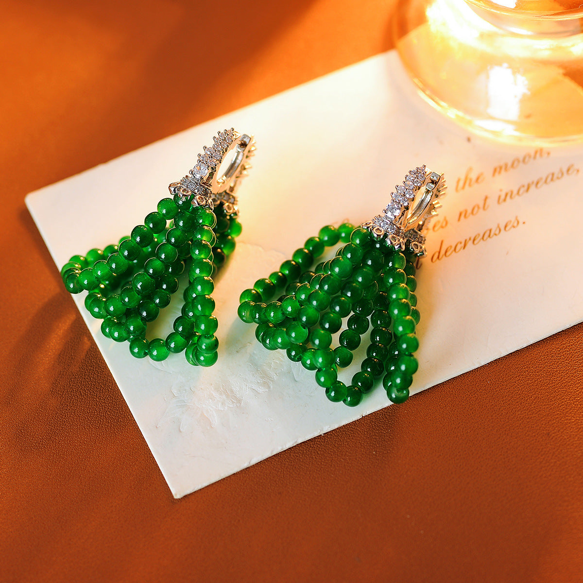 Zircon Multi-layer Beaded Tassel Earrings, Fresh and Sophisticated Elegant Earrings, Vintage and Exquisite Earrings