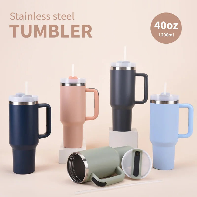 1200ml 40ozStainless Steel Vacuum Insulated Thermos Cup Car Handle Thermos Cup