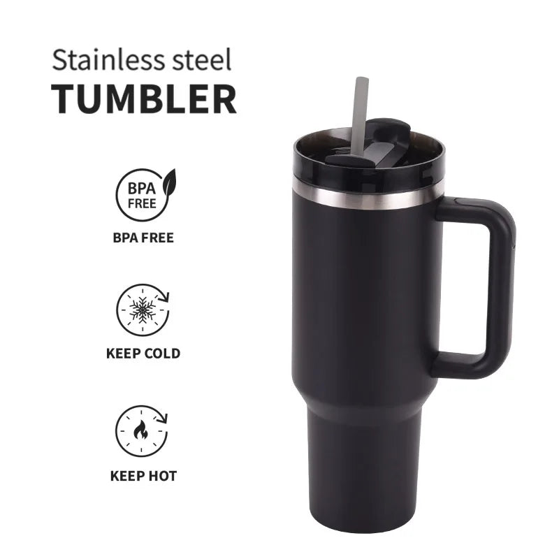 1200ml 40ozStainless Steel Vacuum Insulated Thermos Cup Car Handle Thermos Cup