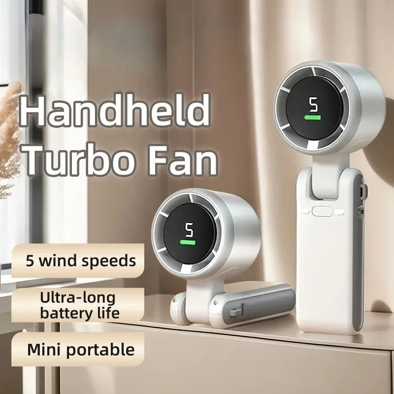 Fan Handheld Mini Turbo Fan Usb Desktop Fan Brushless Motor Portable Hanging Neck Small Fan Camping Mountaineering