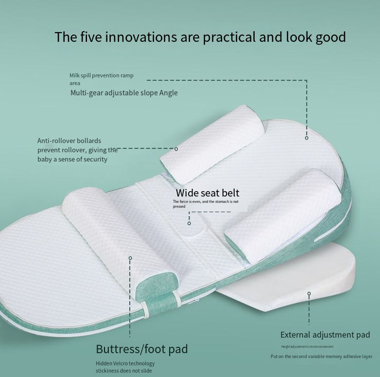 Baby anti spitting slope pad anti milk choking slope pillow newborn lying and feeding artifact cushion nursing pillow