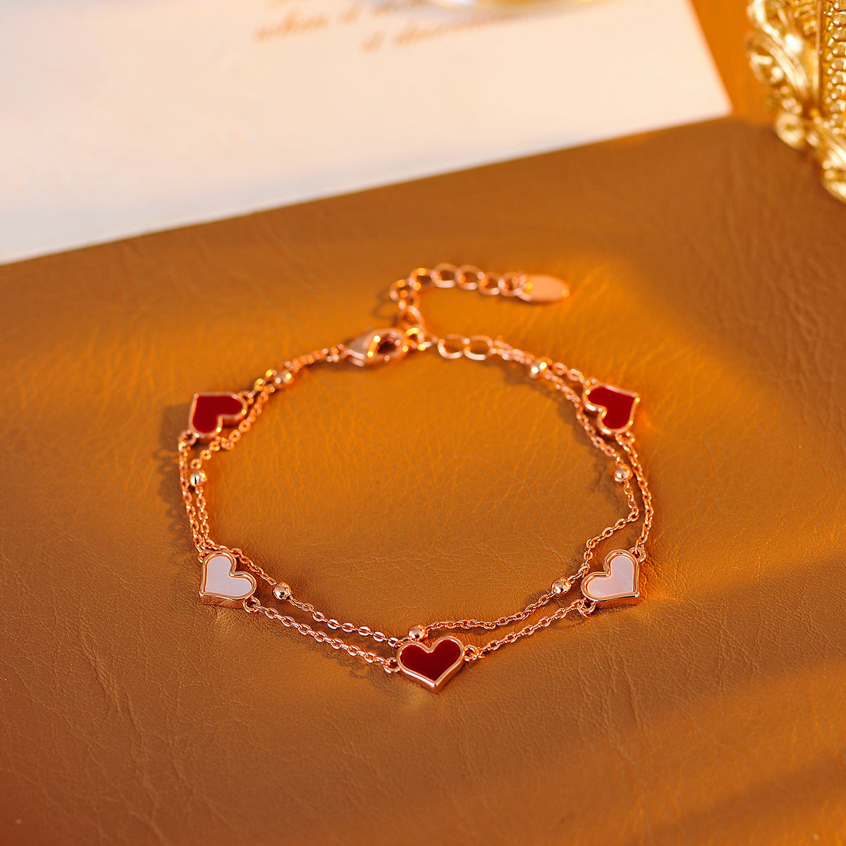 Double-layer Fritillary Love Bracelet French Retro Versatile Temperament Bracelet Niche High-end Light Luxury Jewelry