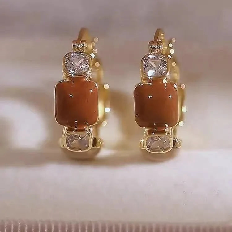 Fashionable temperament exaggerated versatile spring new ins niche light luxury simple women's earrings