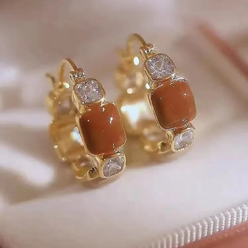 Fashionable temperament exaggerated versatile spring new ins niche light luxury simple women's earrings